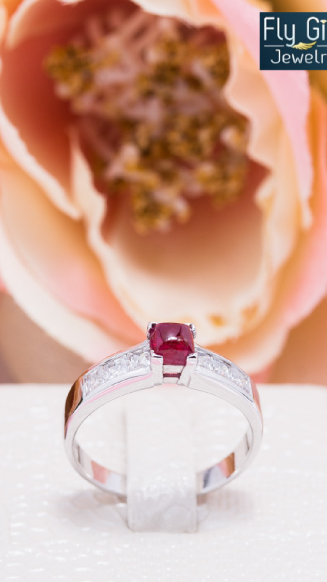 แหวนเงินแท้ พลอยทับทิมแท้(ราศีกรกฎ)