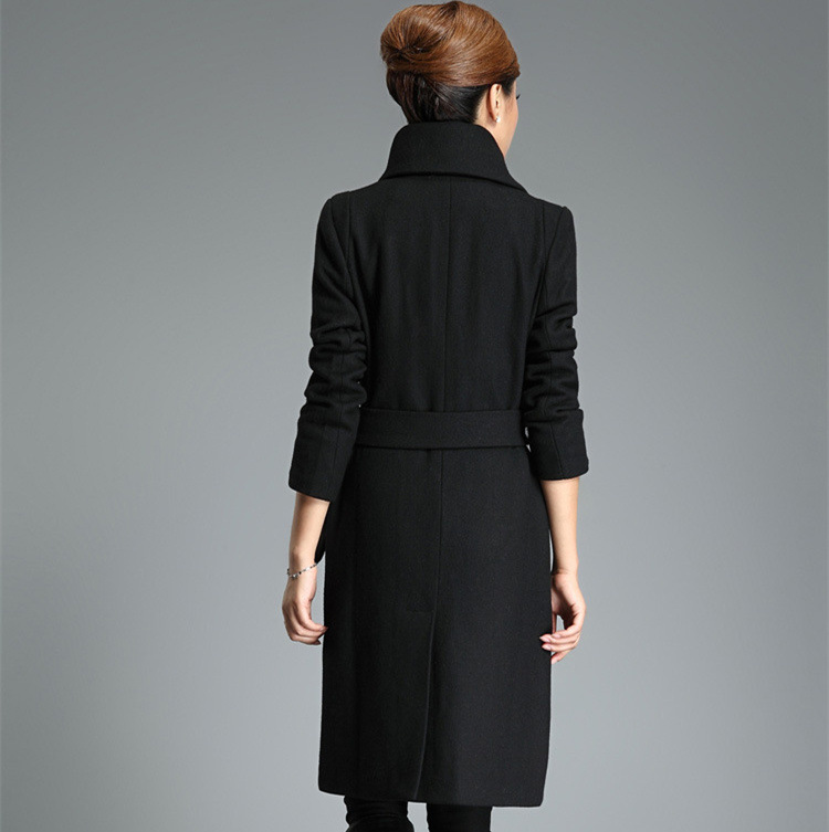 PreOrderคนอ้วน - เสื้อโค้ทกันหนาวแฟชั่นไซส์ใหญ่ โค้ทขนสัตว์ ตัวยาว สี : ดำ / เทา