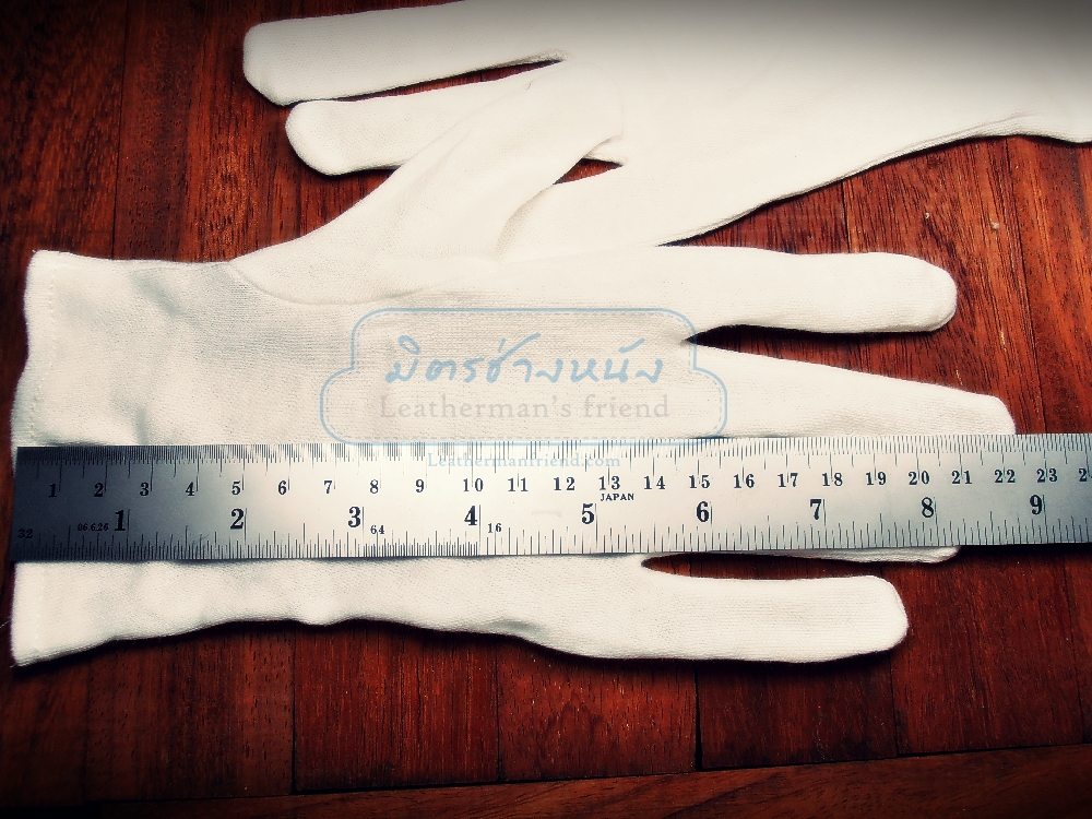 ถุงมือขาวcotton ใช้ทำงานหนัง หนังจะสะอาด กันเปื้อน ซักได้