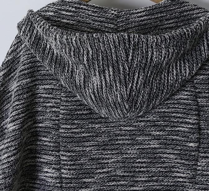 PreOrderไซส์ใหญ่ - เสื้อกันหนาวแฟชั่น ไซส์ใหญ่ คนอ้วน ไหมพรมหนา มีHood เหมาะกับอากาศบ้านเรา สีดำ