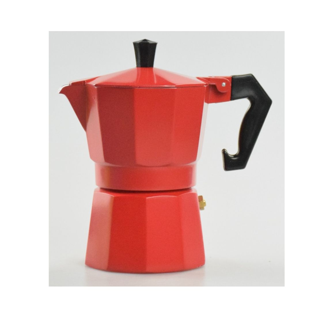 มอคค่าพอท moka pot กาต้มกาแฟ 3 Cup 150ml อลูมีเนียม สีแดงล้วน รหัส 1853