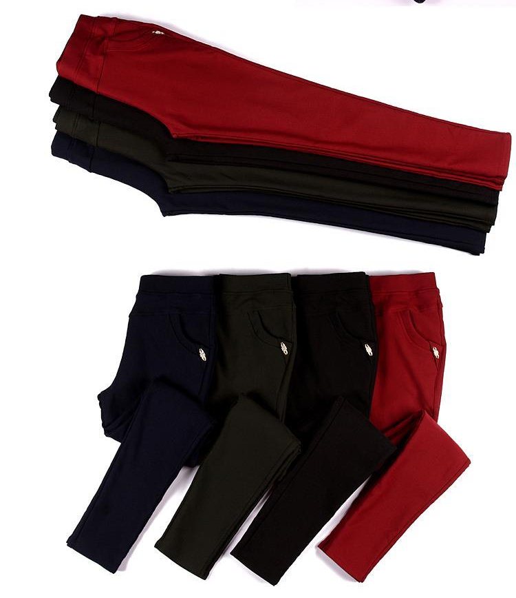 PreOrderคนอ้วน - กางเกง-เลคกิ้งกันหนาวแฟชั่น ไซส์ใหญ่ คนอ้วน ผ้าฝ้ายโพลิเอสเตอร์ ข้างในผ้ากำมะหยี่ สี : เขียวทหาร / น้ำเงินเข้ม / ดำ / แดง