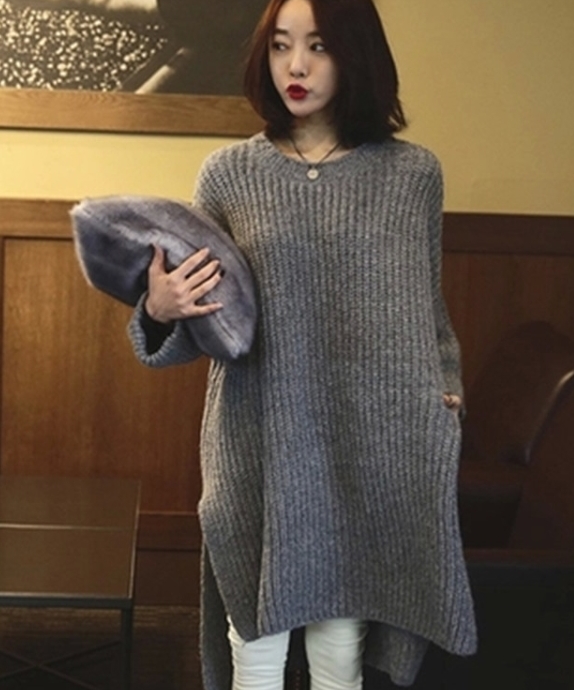 CO-009 ไหมพรม แขนยาว หนาวก่อนขายดีจนหมดสต๊อกจ้า สีเทา / ดำ / ไวน์แดง