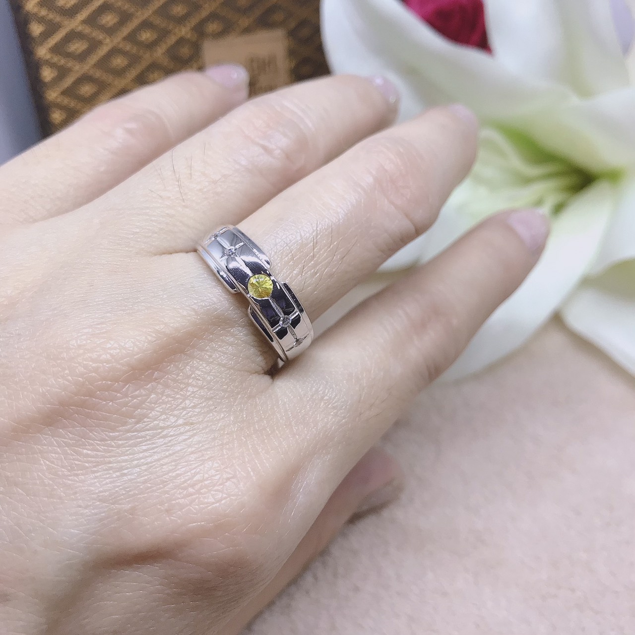 แหวนเงินแท้ พลอยบุษราคัมแท้ UNISEX