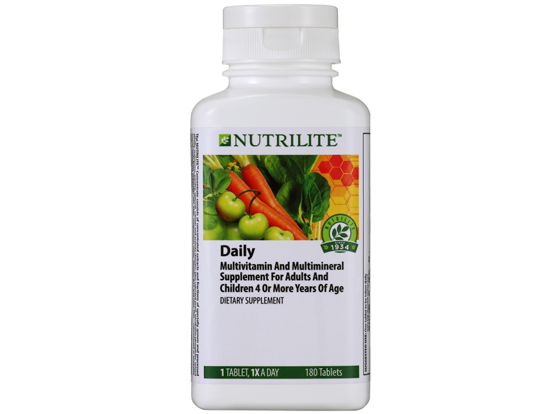 NUTRILITE Daily (180 tab) วิตามินรวมเข้มข้น สำหรับบุคคลทั่วไปและเด็กอายุ 4 ขวบขึ้นไป