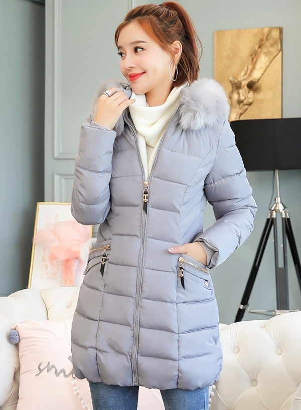 Pre190003 - PreOrder - เสื้อกันหนาว โค้ทผ้าร่มบุนุ่น มี 5 สี Hood เฟอร์ ถอดได้ สี : น้ำตาล / เทา / ดำ / แดง / ชมพู