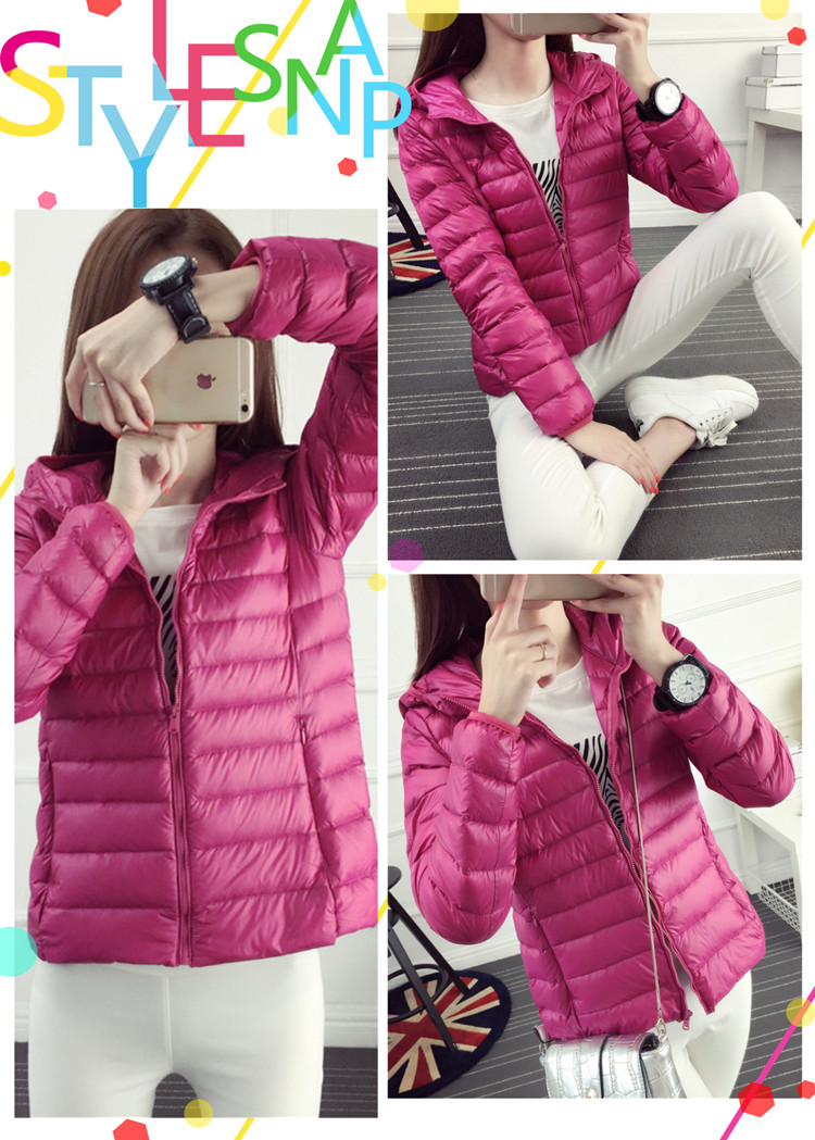 PreOrderเสื้อผ้าคนอ้วน - เสื้อกันหนาวคนอ้วน บุนวม+ขนเป็ด ไม่หนา สี : ดำ / ไวน์แดง / น้ำเงิน / กุหลาบแดง / ม่วง / เขียวอ่อน / แดง