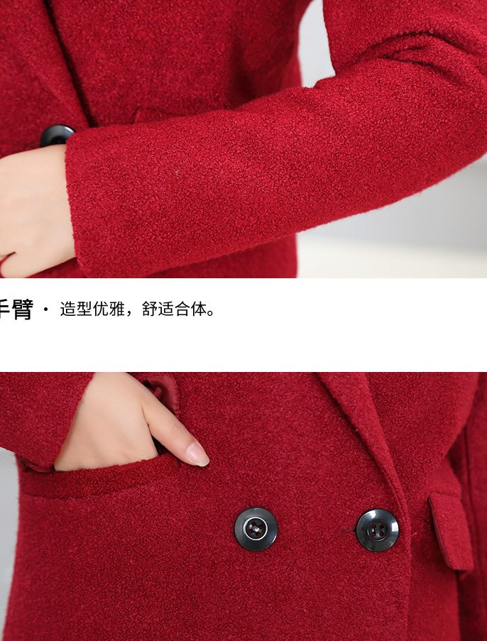 PreOrderคนอ้วน - เสื้อโค้ทกันหนาว ไซส์ใหญ่ เสื้อขนสัตว์ สีแดง