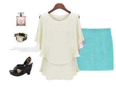 ##พร้อมส่ง## เสื้อแฟชั่นไซส์ใหญ่ ผ้าชีฟอง ทรงค้างคาว เปิดไหล่ สีขาว
