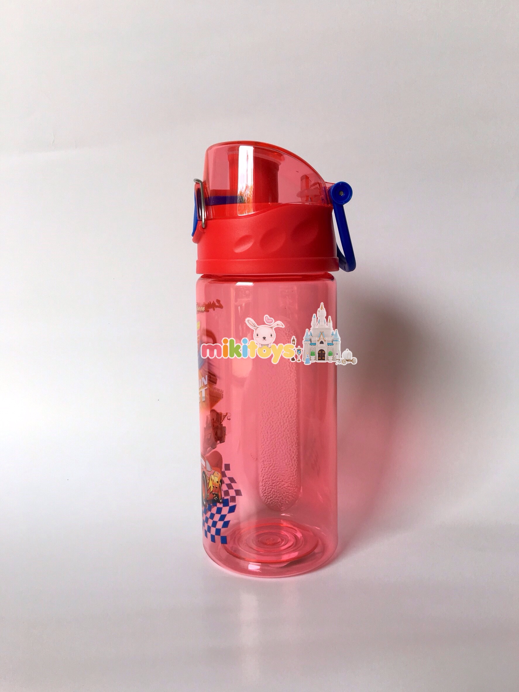 กระติกน้ำเด็กรถแข่ง คาร์แมคควีน Cars McQueen รุ่นยกดื่ม สีแดง ปุ่มกดน้ำเงิน *BPA Freeปลอดภัยค่ะ