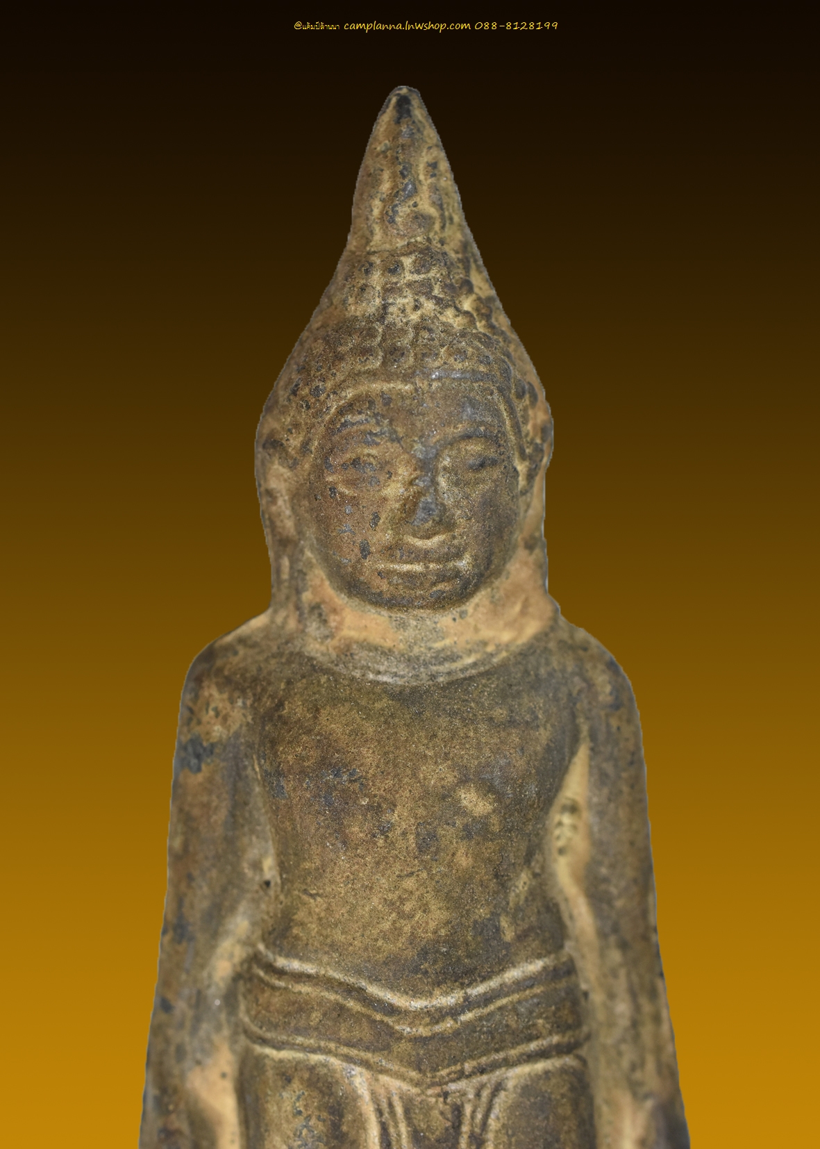 พระร่วงทิ้งดิ่ง เนื้อชินเงิน ขนาด 9.4 cm ค้นพบได้ที่เมืองเก่าศรีสัชนาลัย สุโขทัย เก่าเก็บจากกรุ
