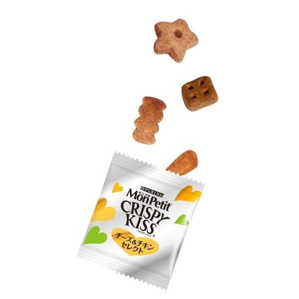 Purina Mon Petit Crispy Kiss Snack Variety Pack เพียวริน่า ขนมแมวกรุบกรอบ ช่วยขัดฟัน 1แพค24ถุง ถุงละ 6กรัม =144g หลากรส สำหรับแมวโต อายุ 1 ปีขึ้นไป