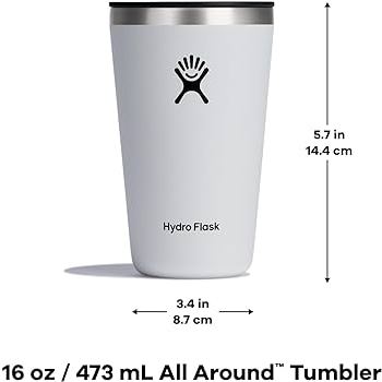16oz HYDRO FLASK ALL AROUND TUMBLERS 16 OZ ไฮโดรฟลาสก์ ขนาด 16 oz 473 ml แก้วสูญญากาศ เก็บความร้อน-เย็น มีฝาปิด