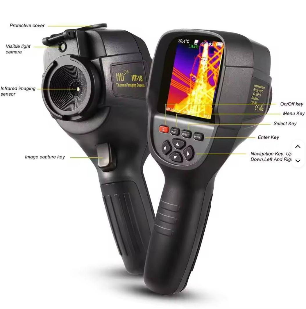 กล้องอินฟราเรด กล้องจับภาพความร้อน กล้องถ่ายภาพความร้อน เครื่องวัดอุณหภูมิแบบอินฟราเรด Themal imaging camera HT-18+ model ปี 2025