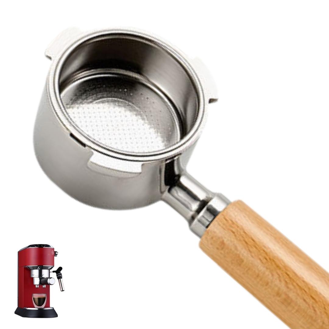 อะไหล่ด้ามชงกาแฟ Delonghi สามหูสแตนเลส 51 มม. พร้อมตะแกรงกรอง ชนิด C1 สีบีชธรรมชาติ รหัส 2525