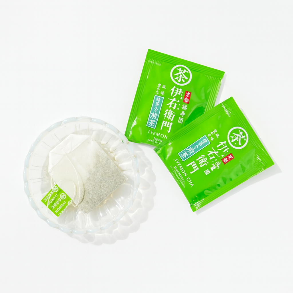 ขายแยกซองเล็ก Iyemon Matcha Sencha Tea Bags ไอเยมอน เซนฉะ ผสมมัทฉะ ชนิดซองชาชัก ชงน้ำร้อน หรือน้ำเย็น ง่ายดี