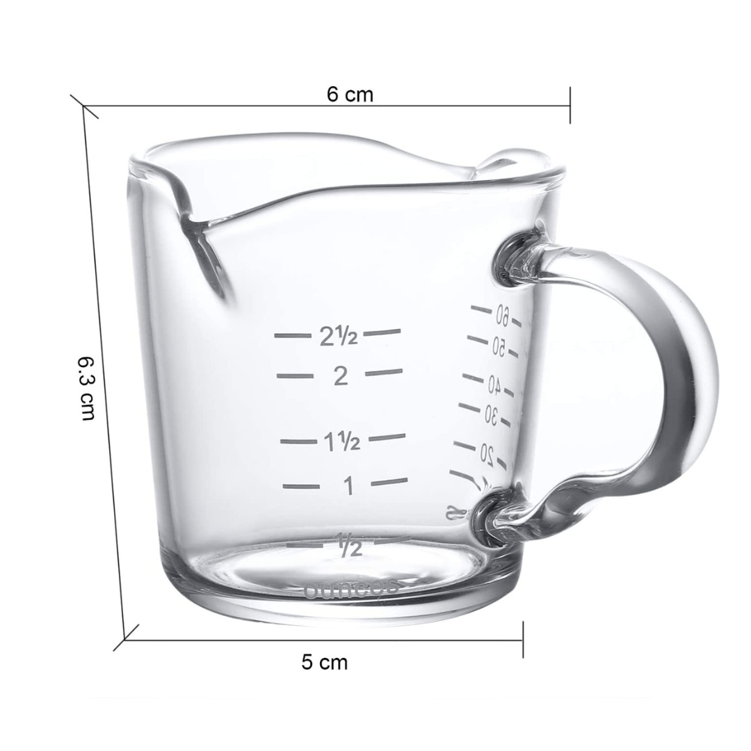 แก้วกาแฟ แก้วเอสเพรสโซ่ 75 มล. ปากเท 2 ปาก และ เส้นสเกลตวงปริมาณ รหัส 1929