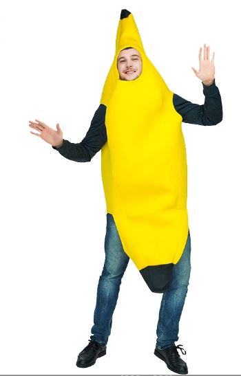 ชุดกล้วย ชุดแฟนซีกล้วย รุ่นผ้าฟองน้ำ สีเหลืองสวย ขนาดสำหรับผู้ใหญ่ ใส่ได้ทั้งผู้ชายและผู้หญิง ( เด็กโตใส่ได้) คอสเพลกล้วย