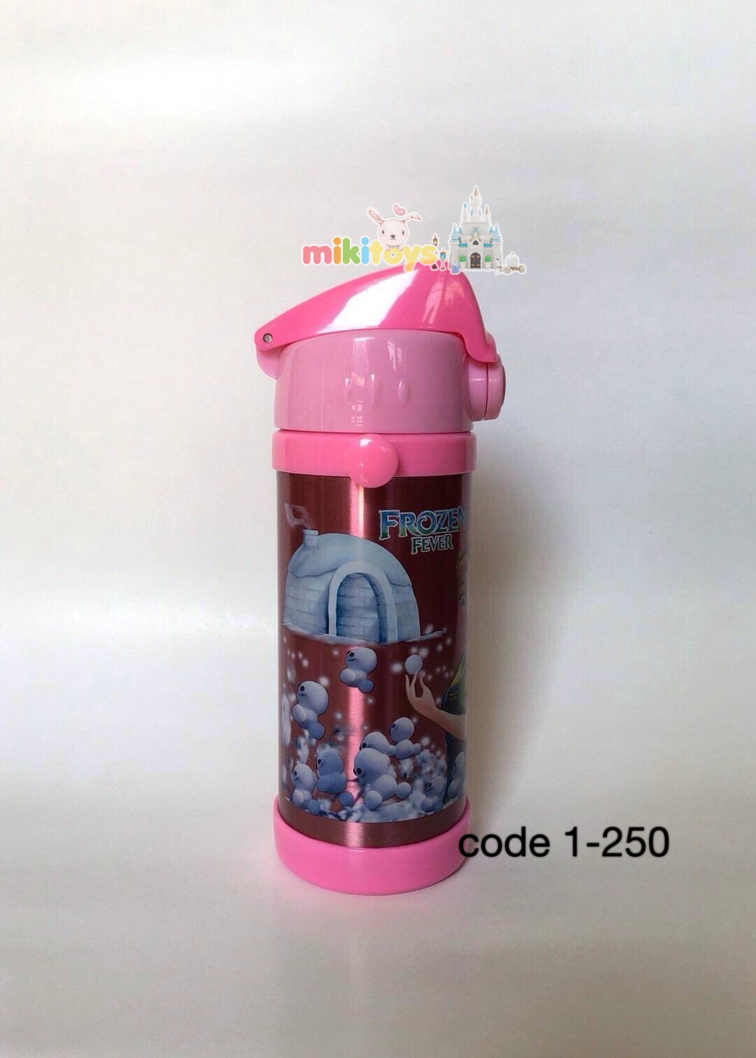 กระติกน้ำเก็บอุณหภูมิ new Frozen fever โฟรเซน ฟีเวอร์ ใหม่สีชมพู ขนาด350ml.