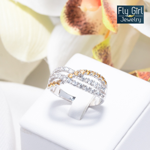 แหวนเงินแท้ พลอยบุษราคัมแท้(ราศีพิจิก)