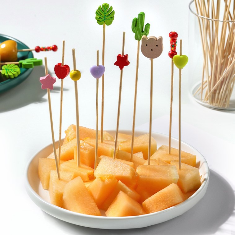 ไม้จิ้ม-ไม้เสียบอาหาร ความยาว 12 ซม. (แพ็ค 98-100 ชิ้น)