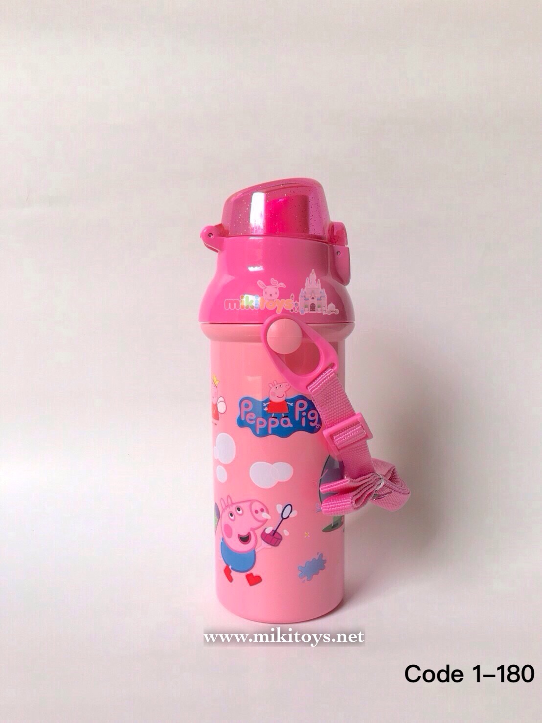 กระติกน้ำเด็ก NEW! เพ้พป้าพิค🐽 Peppa Pig สีชมพู ลายใหม่! รุ่นยกดื่ม