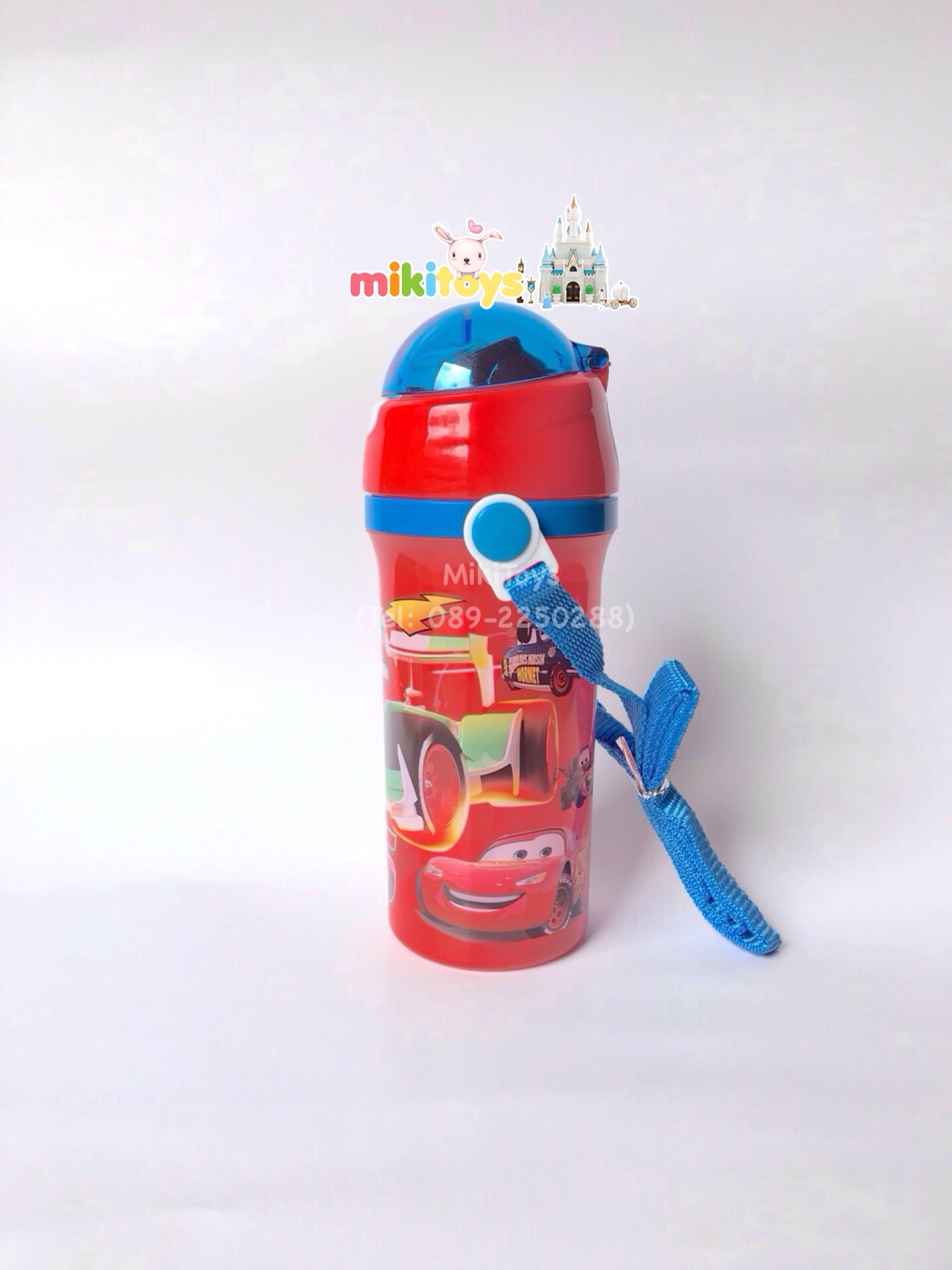 กระติกน้ำ คาร์ แมคควีน CarsMcQueen95 สีแดง/ฟ้า เท่ฝุดๆ**BPA Free ปลอดภัยต่อเด็ก