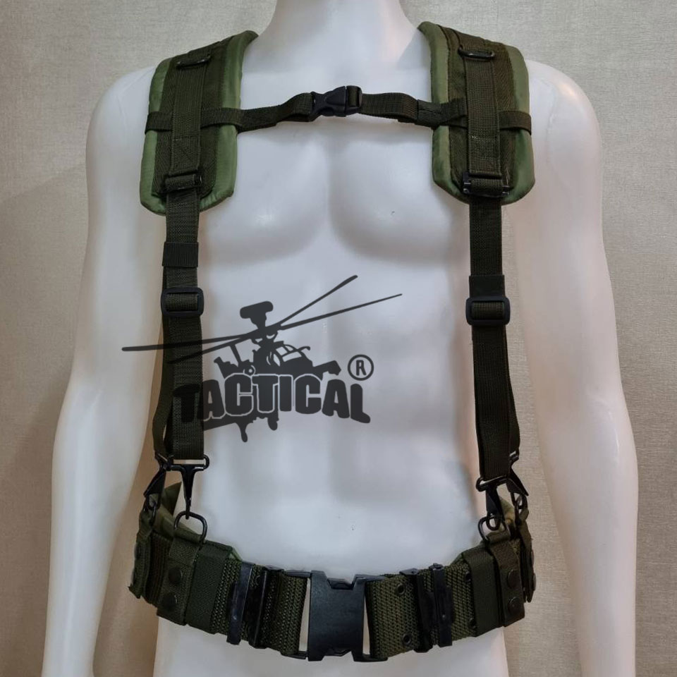 ชุดเข็มขัด + สายโยงบ่า แบบใหม่ (เหล็ก/ทองเหลือง) มีแยกขายเป็นชิ้น