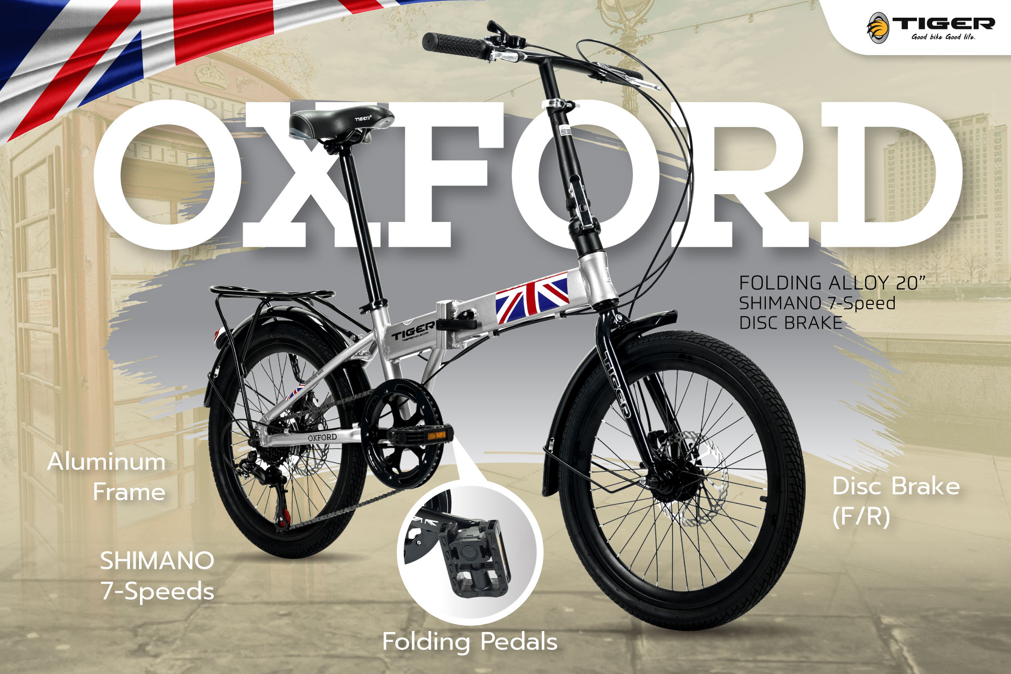 จักรยานพับได้ Tiger OXFORD เฟรมอลูมิเนียม ล้อ20นิ้ว