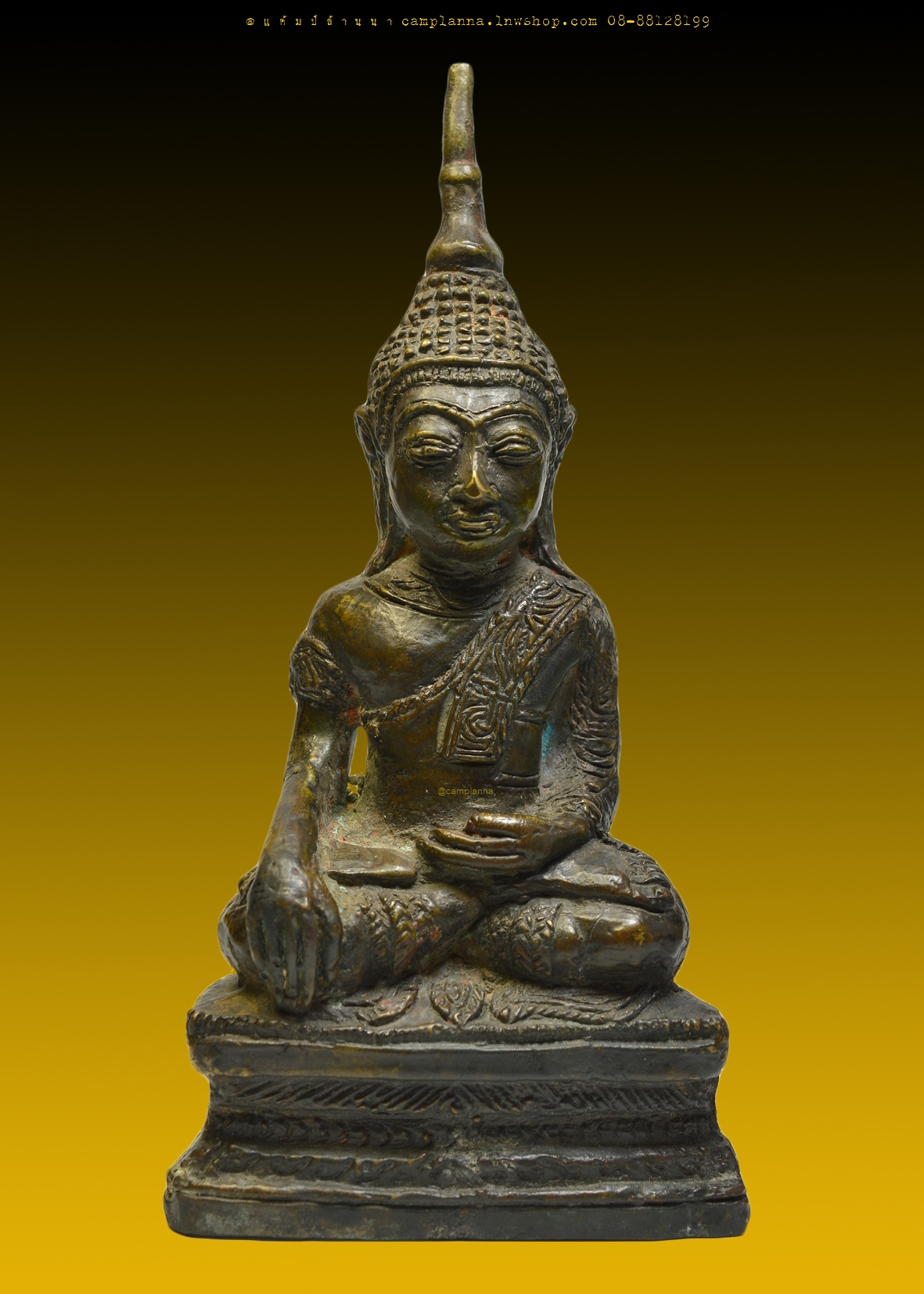พระเชียงรุ่งสิบสองปันนาทรงเครื่อง หน้าตัก 3 นิ้ว x 16.5 cm