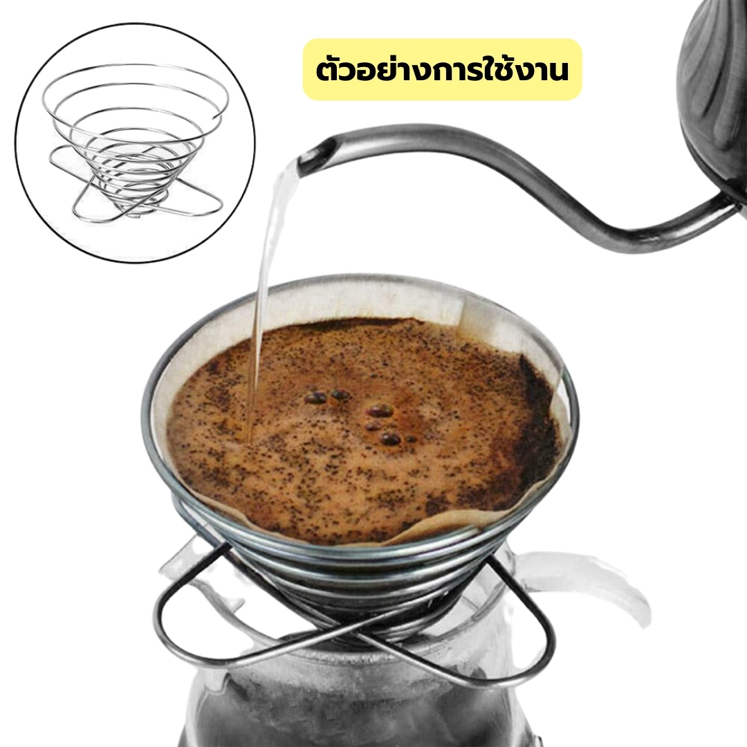 ตะแกรงดริปกาแฟ สแตนเลส ดริปเปอร์ V60 ขนาด 1-2 cups รหัส 1905