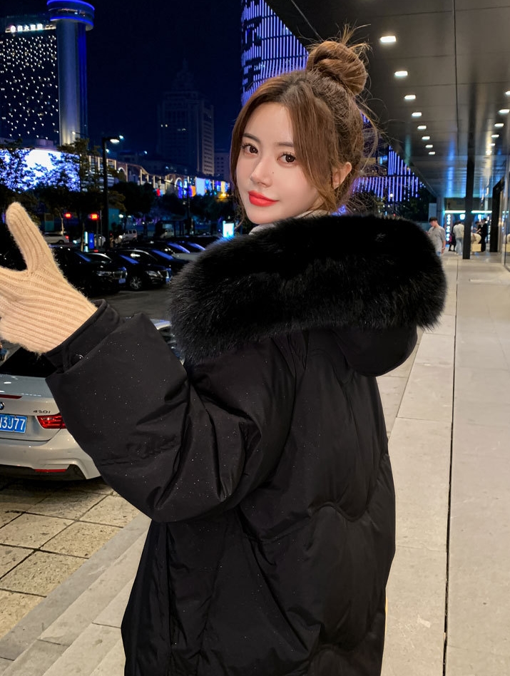 2324-0037 โค้ทยาวขนเป็ด ไซส์ใหญ่ มีเฟอร์ฟูล ๆ สวย ๆ จ้า