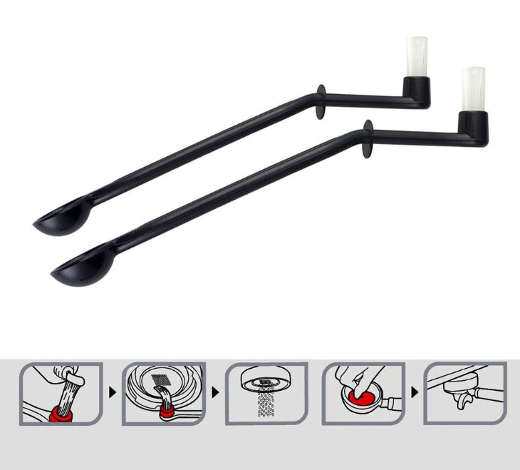 แปรงล้างหัวกรุ๊ป เครื่องชงกาแฟ ด้ามช้อน หัวแปรงถอดไม่ได้ 1610-172-1