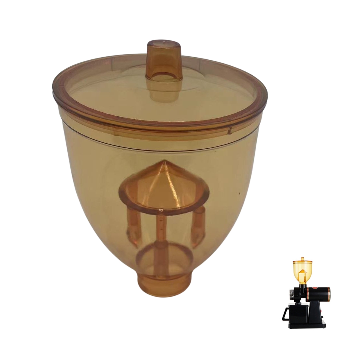 อะไหล่โถบด โถใส่เมล็ดกาแฟ รุ่น 600n สีทองชา มีกันนิ้ว รหัส 1105