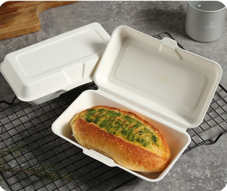 กล่องใส่ Hotdog -ขนมทรงยาว ขนาด 650 ml. ย่อยสลายได้ในธรรมชาติ แพ็ค 50/100 ชิ้น