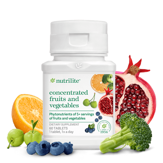 Nutrilite Concentrated Fruits and Vegetables ผักผลไม้เข้มข้น ไฟโตนิวเทรียน เกรด A จาก Amway USA