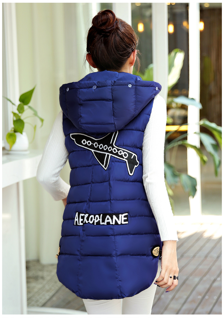 PreOrderคนอ้วน - เสื้อกั๊กแฟชั่น ผ้าร่มบุนวม มี Hood มีลายด้านหลัง สี : แดง / ดำ / น้ำเงิน / เขียวทหาร / ชมพู / เหลือง / ขาวครีม / เขียวใบไม้ / เทา