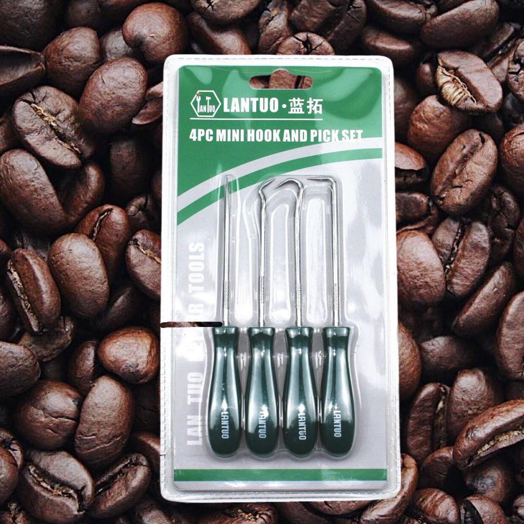 ไขควงงัดแงะตะขอดึงสำหรับถอดโอริงยางรองหัวชงเครื่องชงกาแฟ จำนวน 4 ชิ้น สีเขียว รหัส 2910