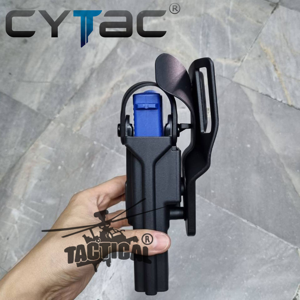 (งานแท้) ซองปืนพร้อมเพลทลดต่ำ Lock 2 ชั้น Cytac ปลดนิ้วชี้