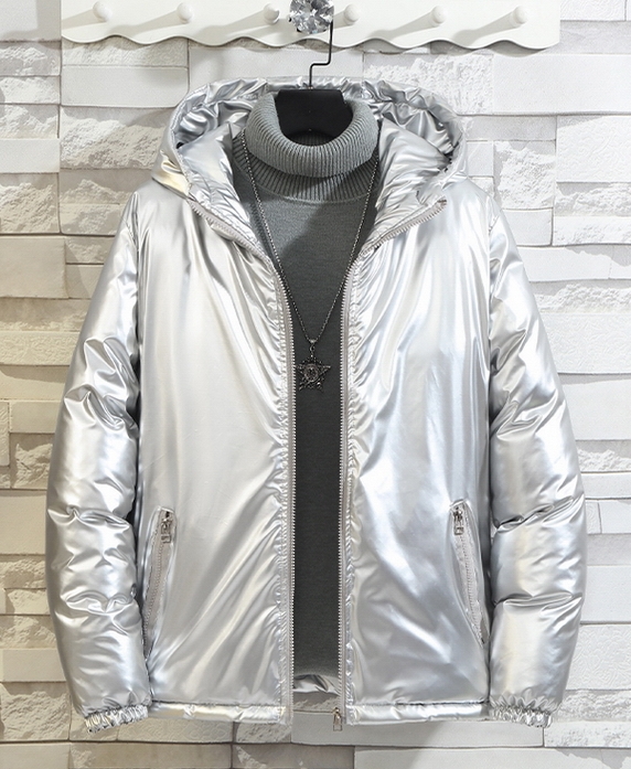 COM-001 เสื้อกันหนาวผู้ชาย บุนุ่น มีHoodถอดไม่ได้ สีเงิน / ดำ / ดำลายเส้น / ดำลายตัวอักษร