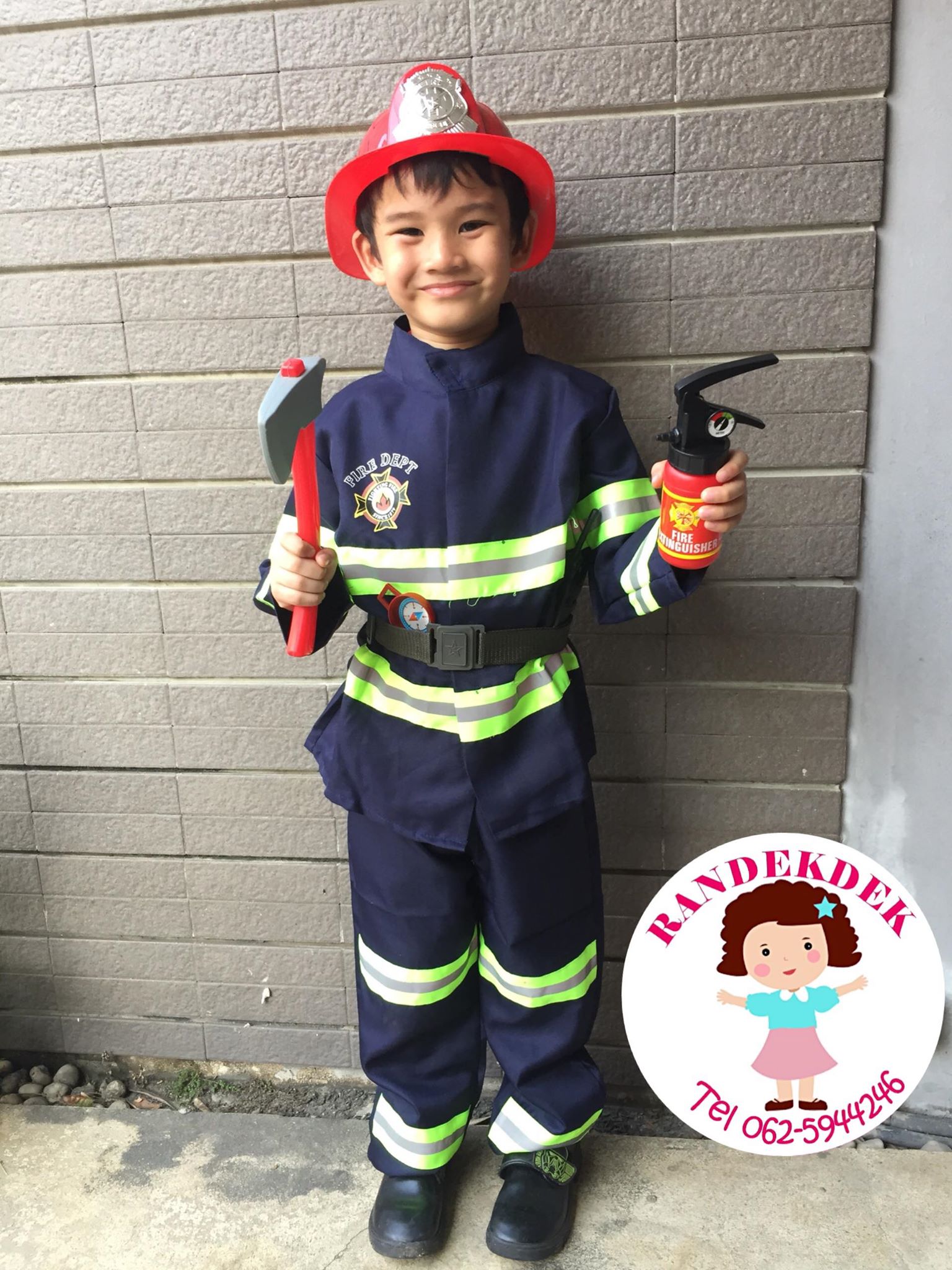 ชุดนักดับเพลิง ชุดแฟนซีอาชีพนักดับเพลิงสำหรับเด็ก พร้อมอุปกรณ์ครบเซต