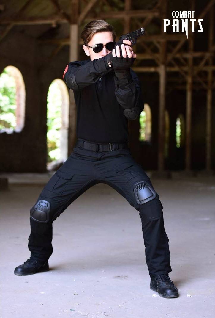 กางเกงสนับเข่า Combat Pants ดำ