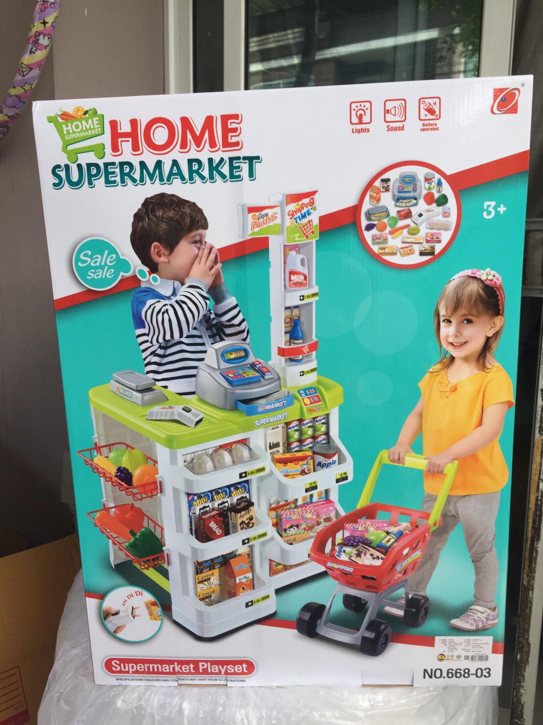 ของเล่นแคชเชียร์ พร้อมเคาท์เตอร์ขายของและอุปกรณ์ครบสุดอลังการ