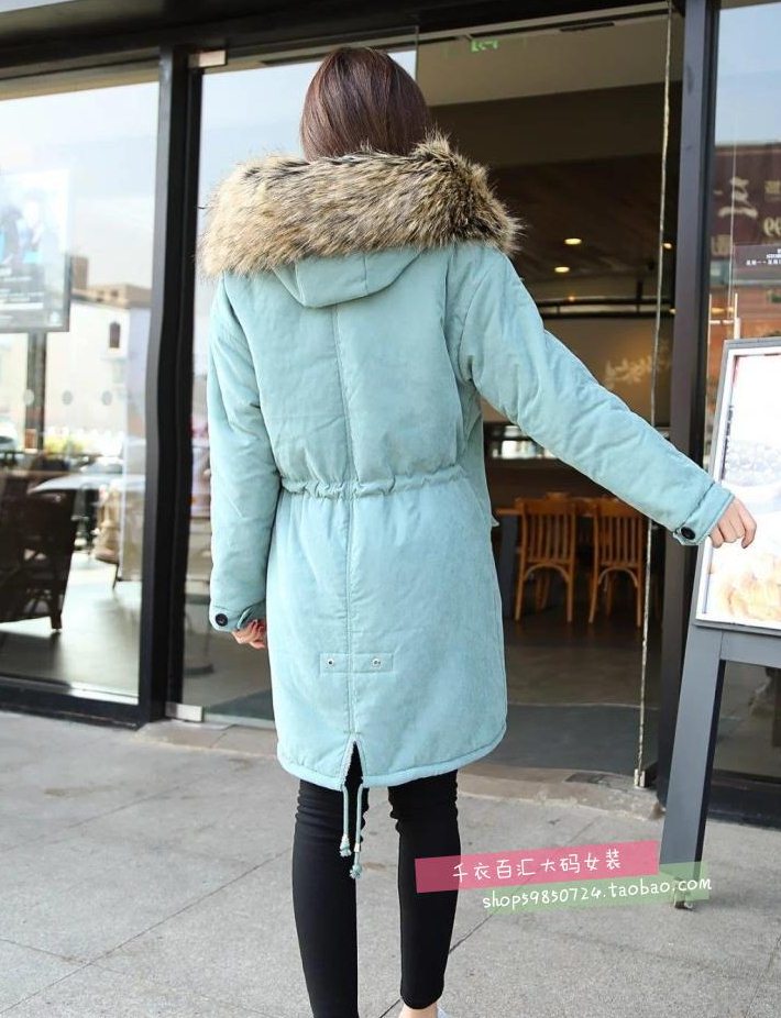 PreOrderคนอ้วน - เสื้อกันหนาว ไซส์ใหญ่ ผ้าฝ้ายโพลิเอสเตอร์ ข้างในหนังสัตว์ มี Hood+เฟอร์ สี : เทา / ดำ / เขียว