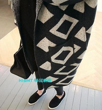 PreOrderเสื้อผ้าคนอ้วน - เสื้อกันหนาวคนอ้วน ไซส์ใหญ่ เสื้อคลุมไหมพรมตัวยาว มีHood สี : ดำ / ชมพู