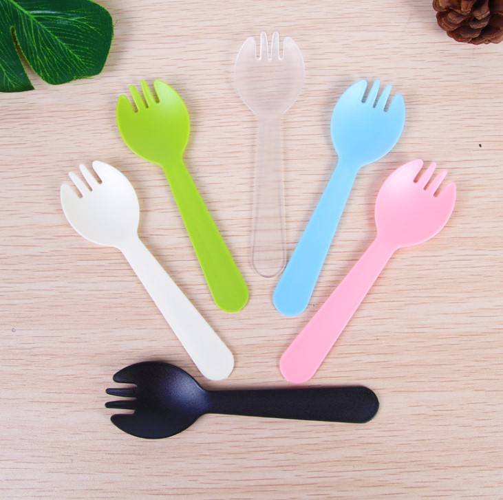 ช้อนขนม พลาสติก แพ็ค 100 ชิ้น (แพ็คแยกชิ้นทุกชิ้น)