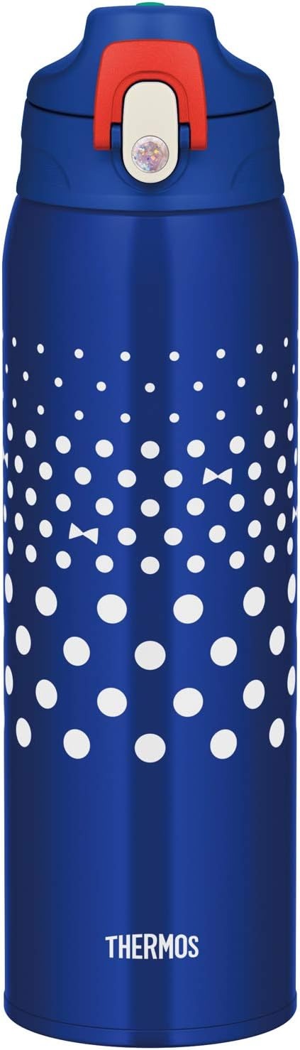 THERMOS FJJ-1000WF NVD Vacuum Insulated 2-Way Bottle 1.0L – สี Navy Dot (น้ำเงินจุดขาว) เทอร์มอสกระติกน้ำกีฬาฉนวนสุญญากาศ เก็บอุณหภูมิได้ทั้งร้อนและเย็น ขนาด 1ลิตร
