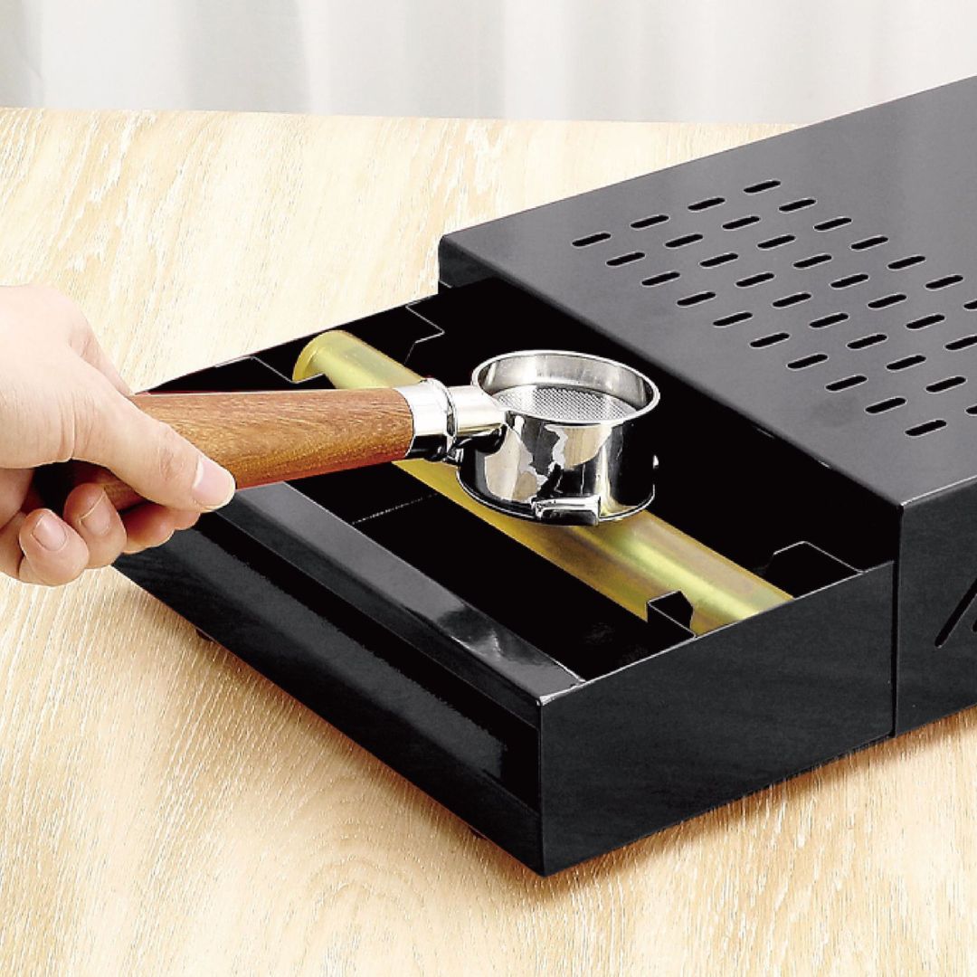 กล่องที่เคาะกากกาแฟสแตนเลสลิ้นชัก 350*250*95mm สีดำ รหัส 2441