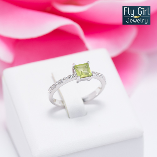 แหวนเงินแท้ พลอยเพอริดอทแท้(ราศีสิงห์)