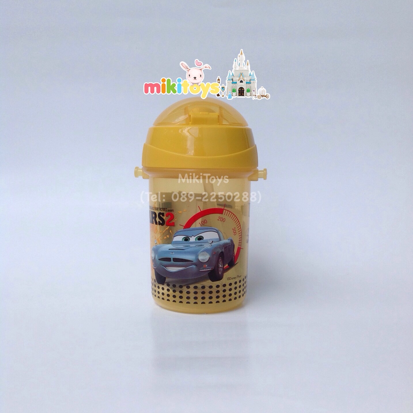 กระติกน้ำ คาร์ แมคควีน CarsMcQueen สีเหลืองล่างขุ่น350ml.#Racing team Rust~eze(ฟรีค่าจัดส่ง)